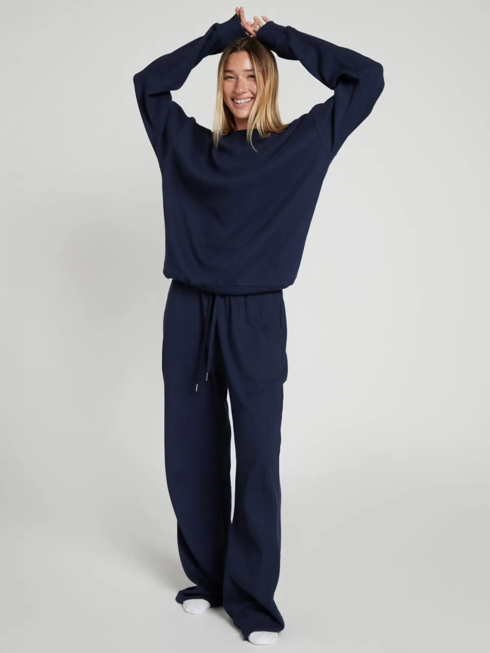 Waffle Lounge Long Sleeve Lounge Set