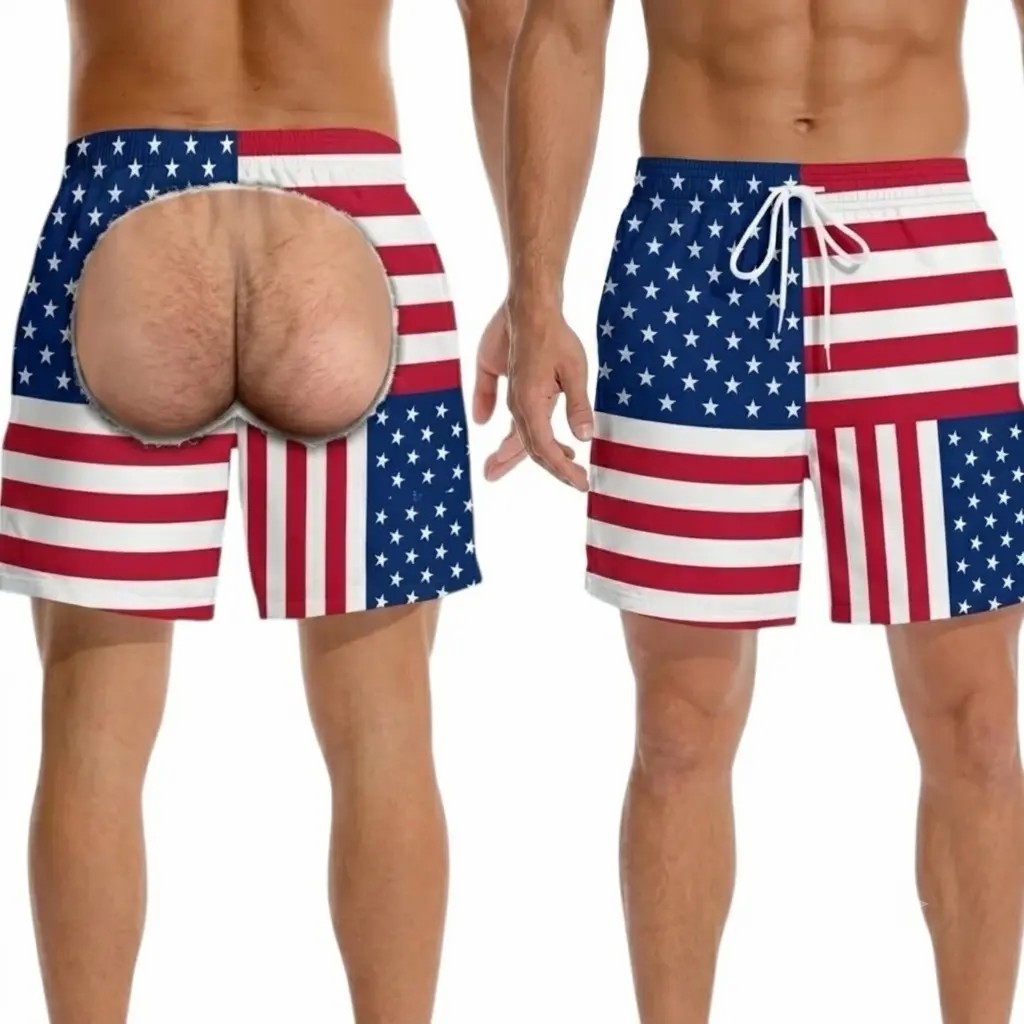 Men's Patriotic Swim Trunks – American Flag 