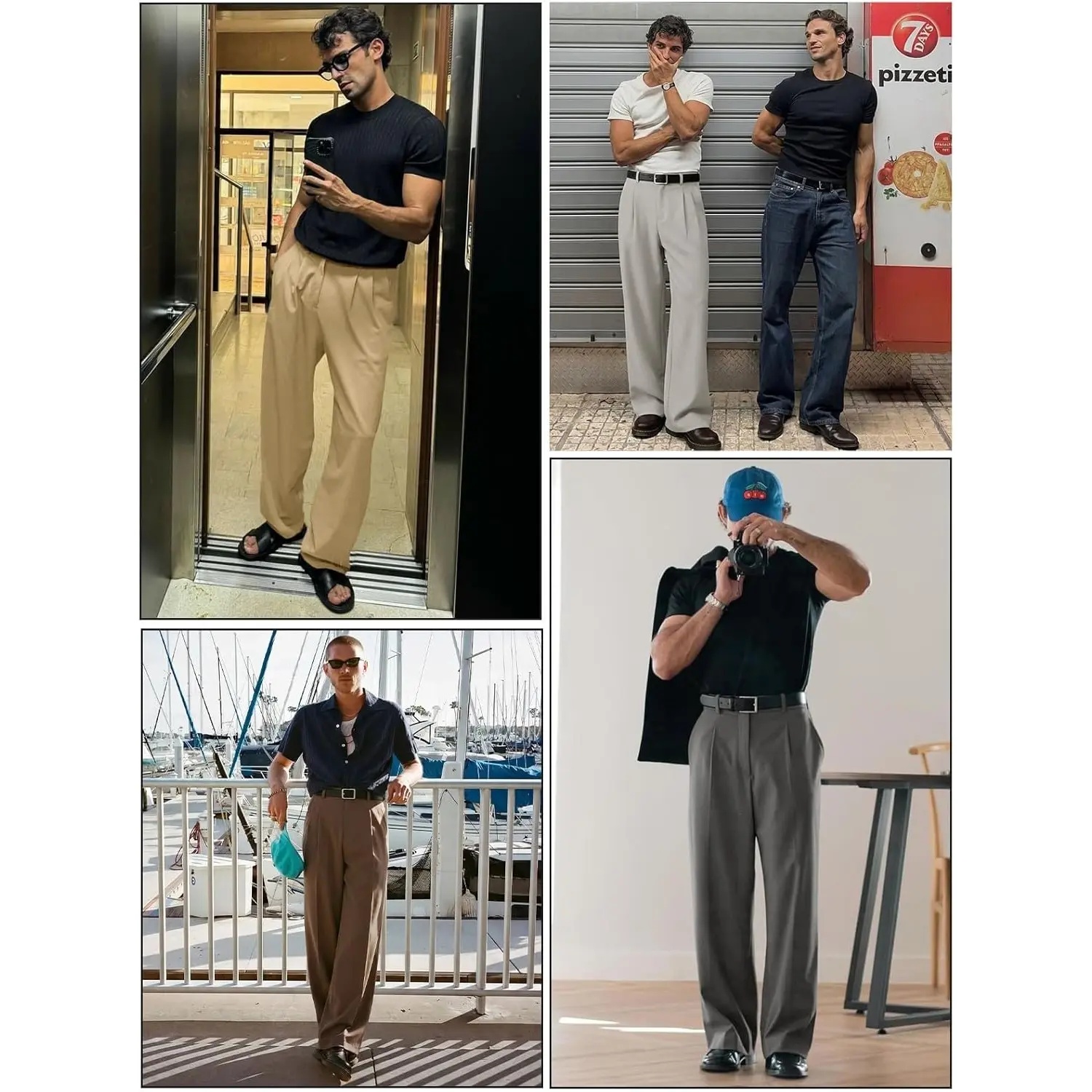 Men’s Pleated Wide-Leg Dress Pants