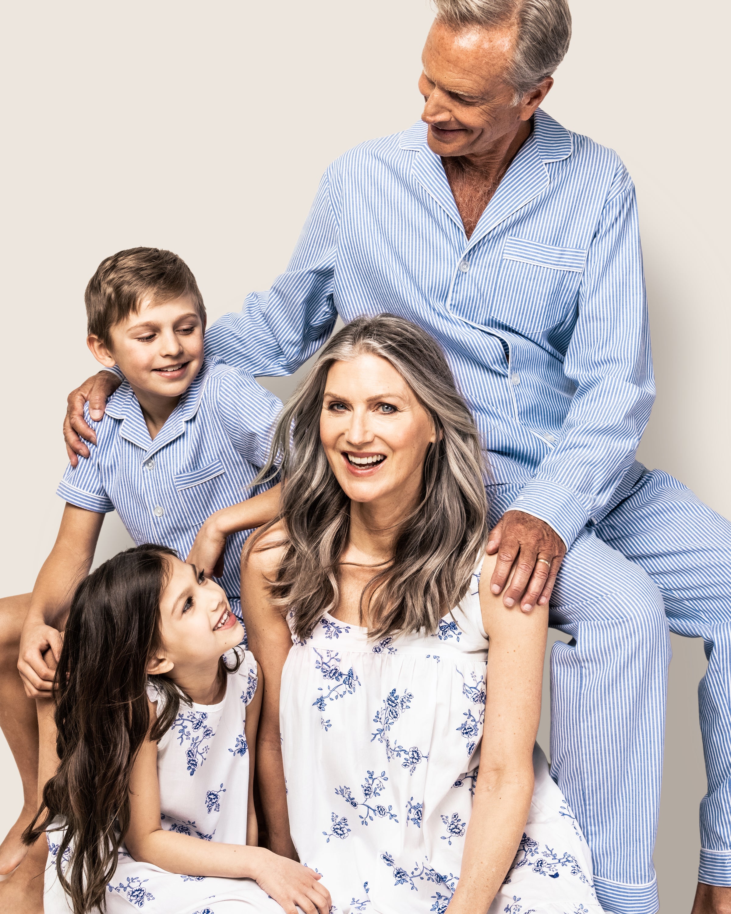 Men's Twill Pajama Set in French Blue Heritage Stripe