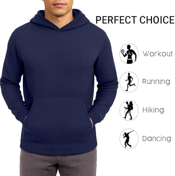 Men's Multi Pack Waffle Knit Pullover Hoodie (S-6XL)
