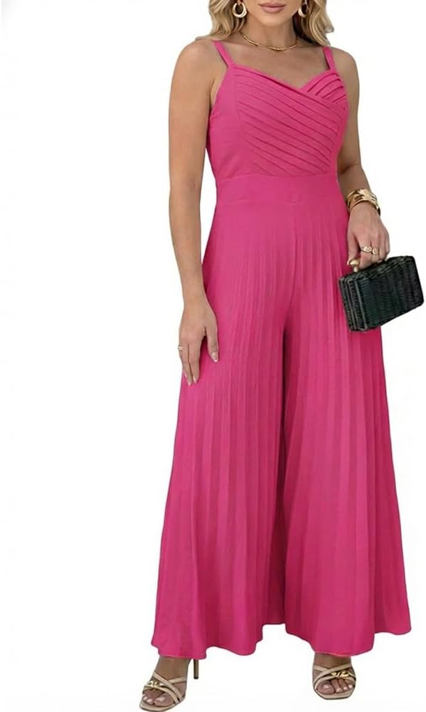 Flowy Pleated Wide-Leg Jumpsuit