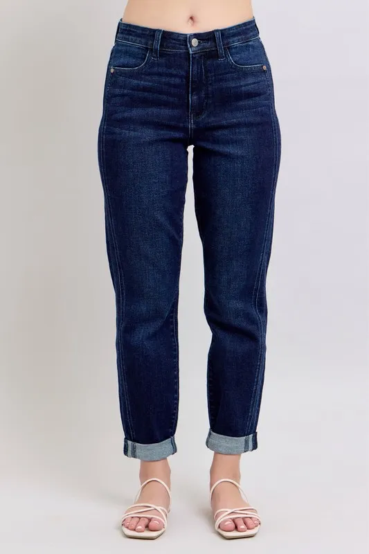 Blue Full Size High Waist Boyfriend Jeans Plus Size