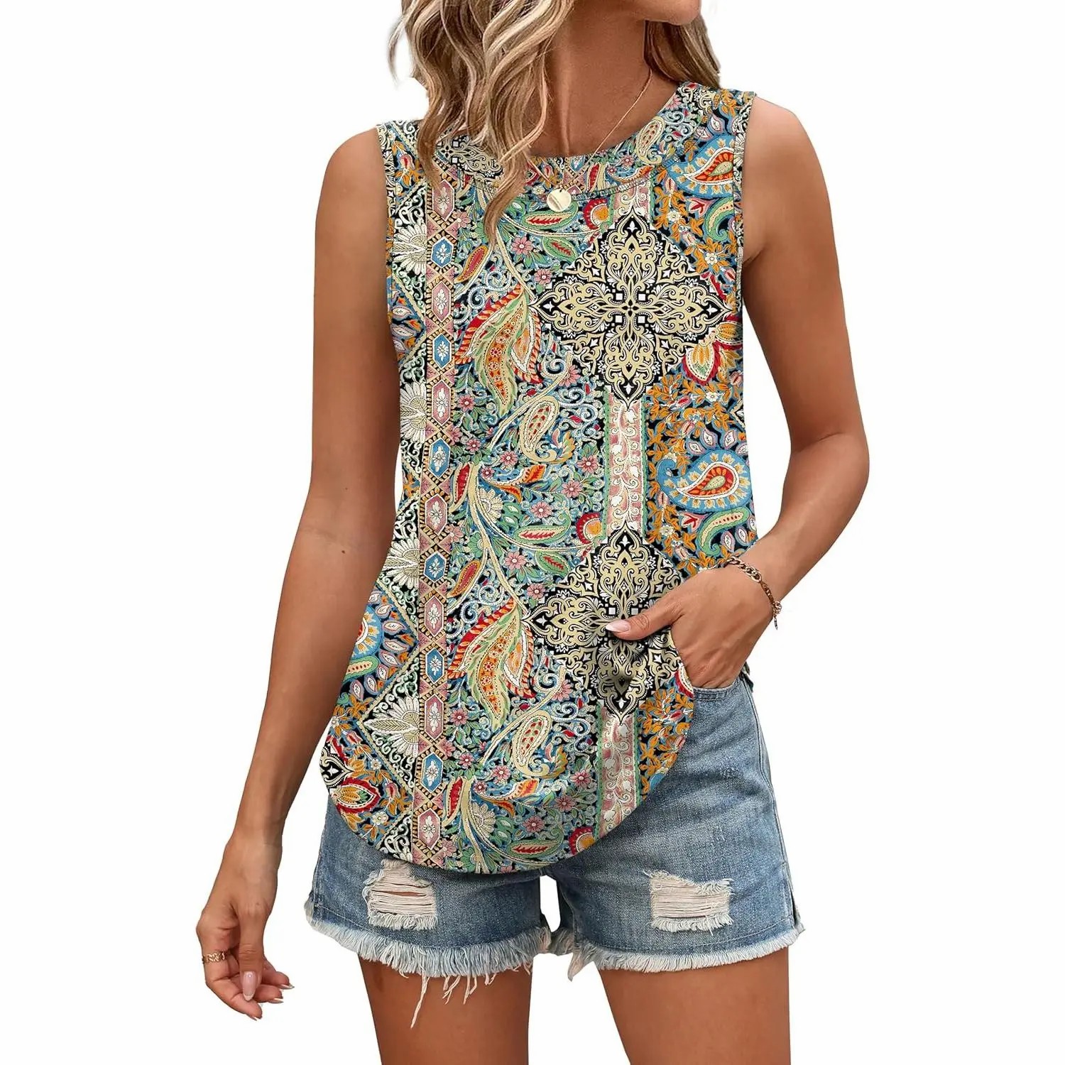 Tank Tops for Women Summer Outfits 2026 Crewneck Spring Casual Sleeveless Shirts Blouses Clothing