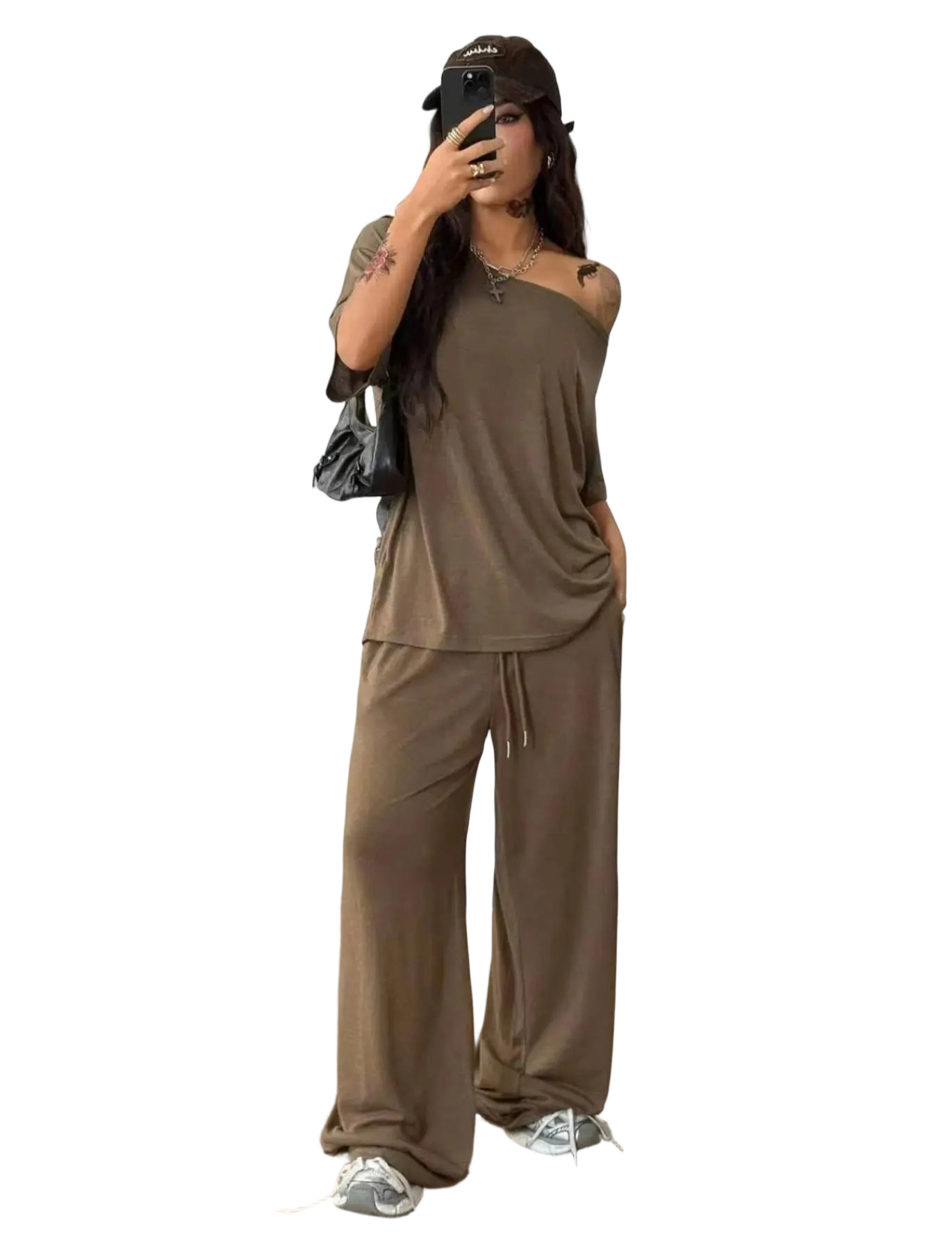Women's Asymmetrical Neck 2-Piece Set
