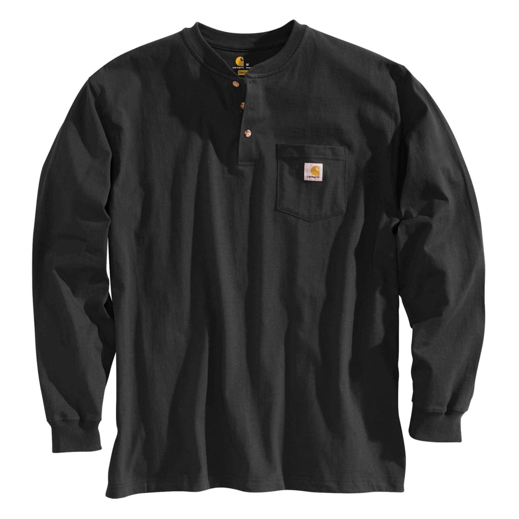 CHT Loose Fit Heavyweight Long-Sleeve Pocket Henley T-Shirt K128