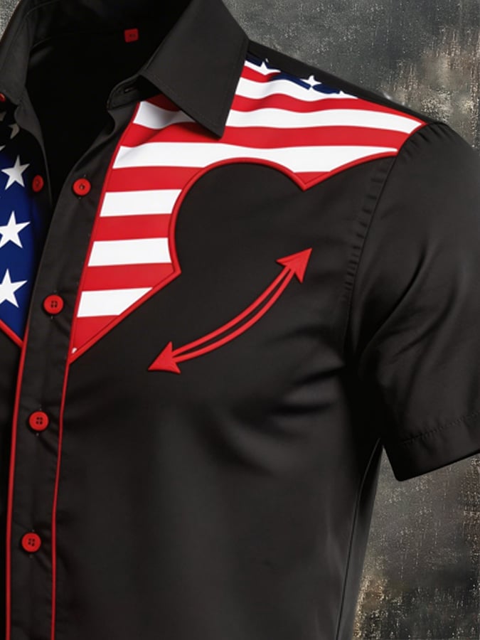 Men's Retro Flag-Block Patriot Shirt