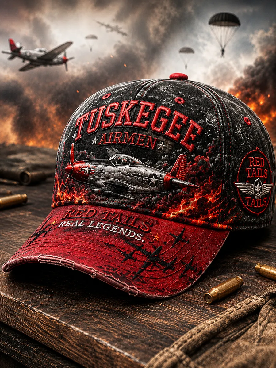 Tuskegee Airmen Heritage Art Print Vintage Baseball Cap