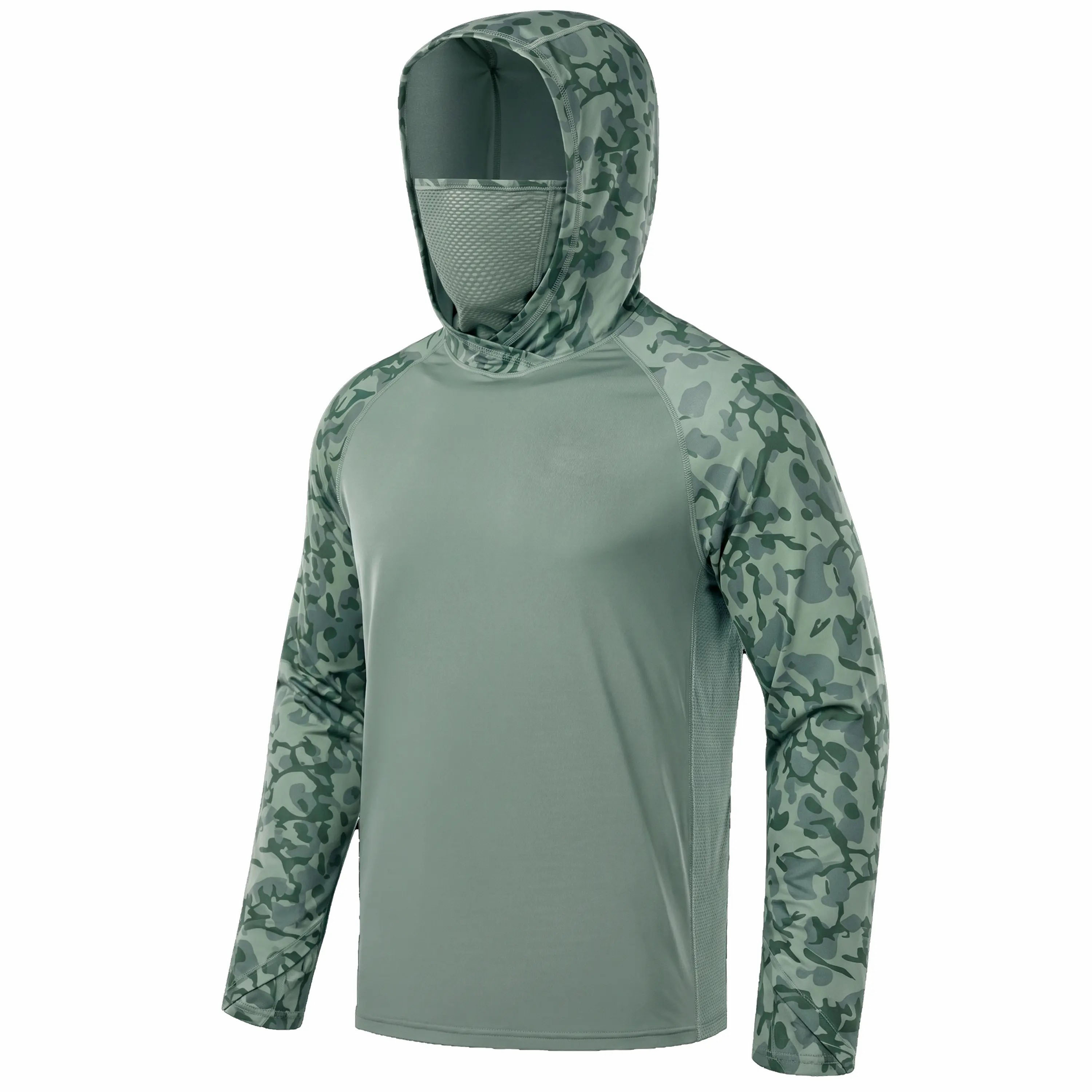 Men's UPF 50+ Sun Hoodie with Built-in Mask & Neck Gaiter – Lightweight Cooling Activewear