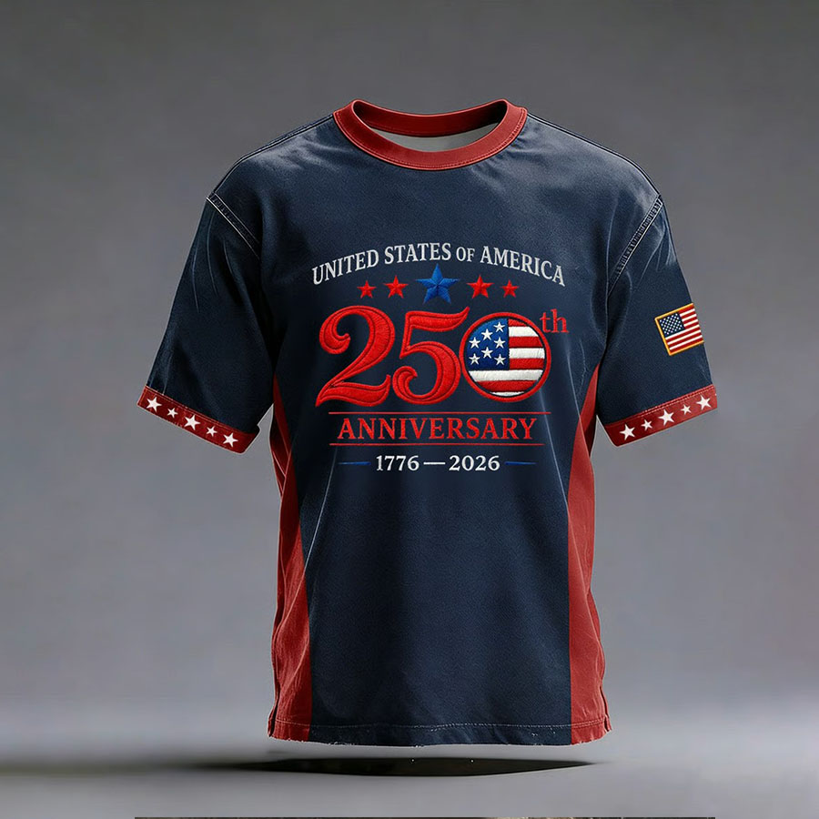 Men'S American Flag Commemorative 250Th Anniversary Classic Pattern Short Sleeve T-Shirt
