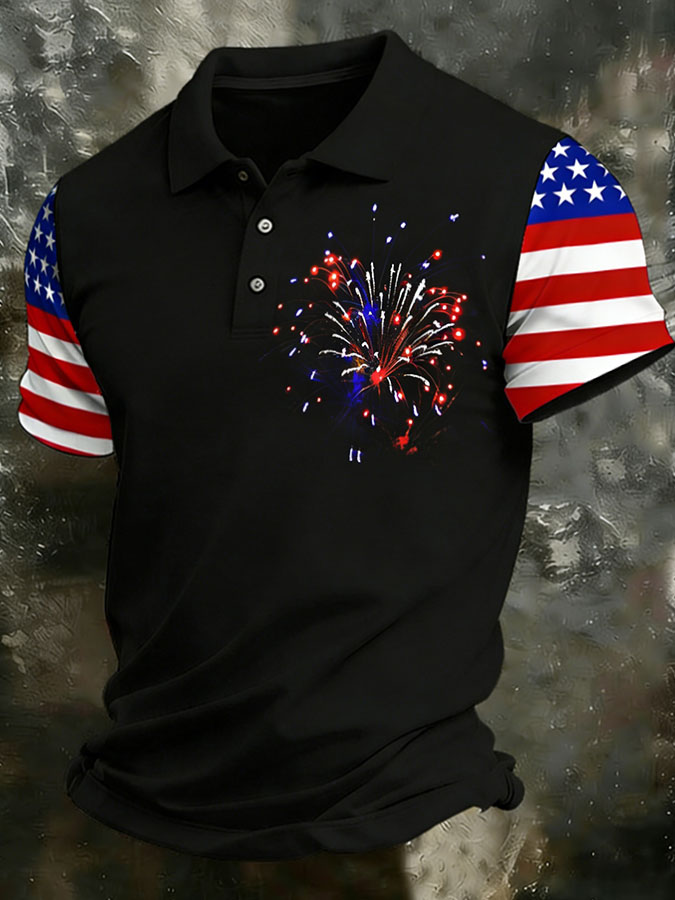 Men's 250th Anniversary Printed Casual Polo Shirt