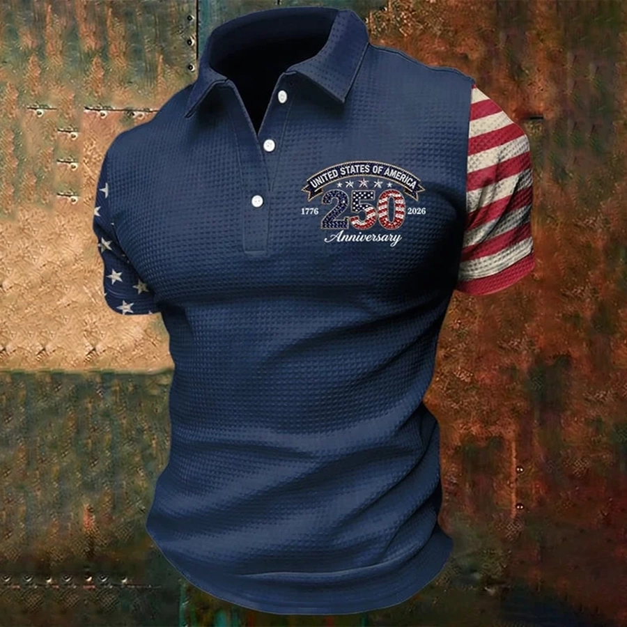 Men'S Business And Leisure 250Th Anniversary Polo Shirt For The Founding Of The United States