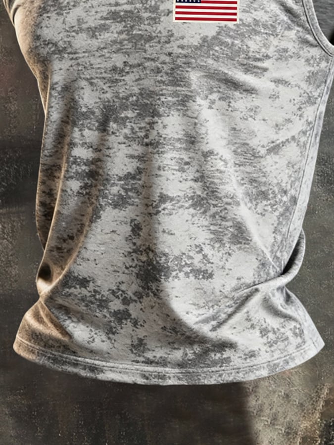 Men's Retro Independence Day Patriot Crew Neck Tank Top