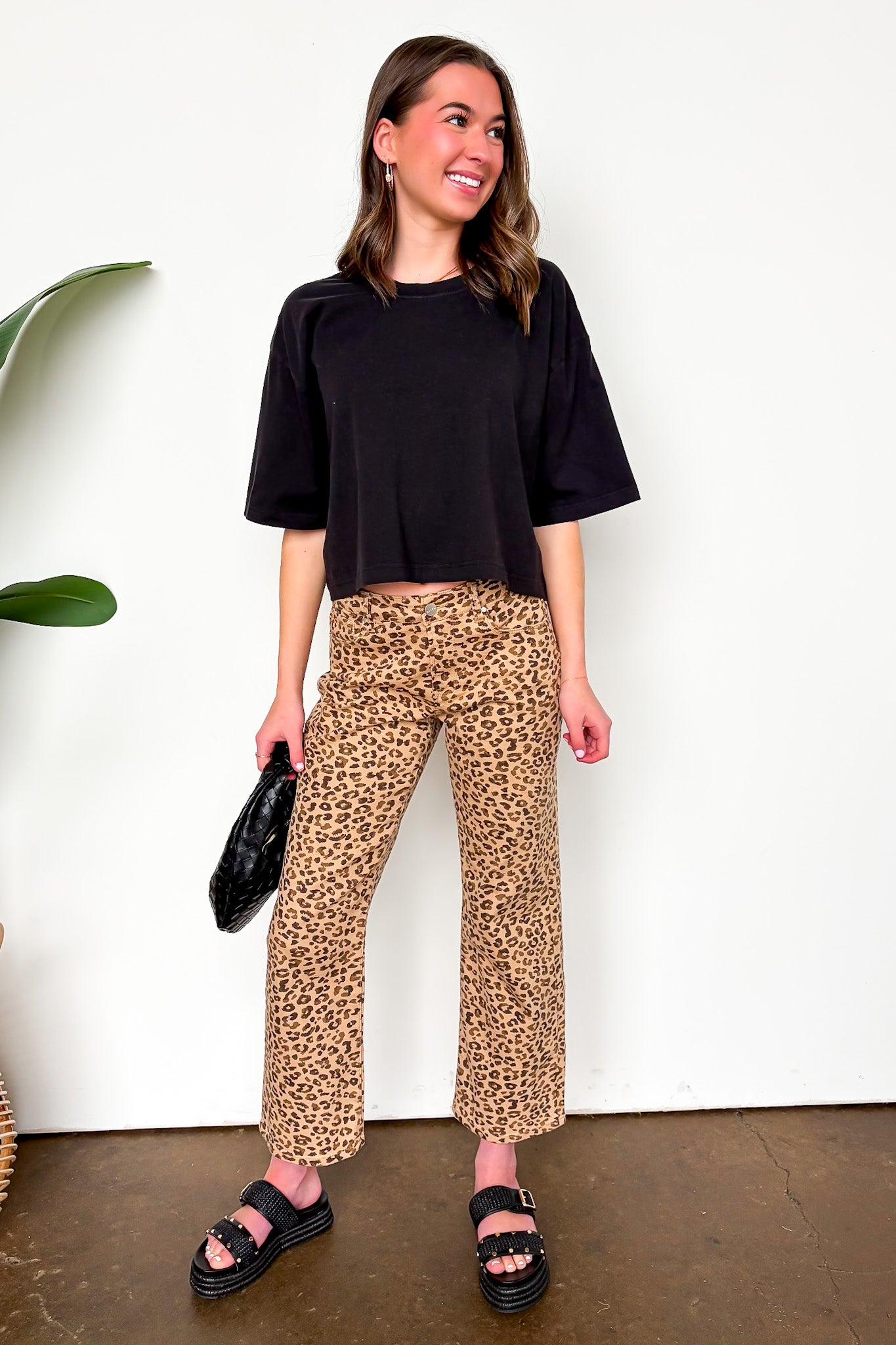 Animal Print Straight Leg Pants