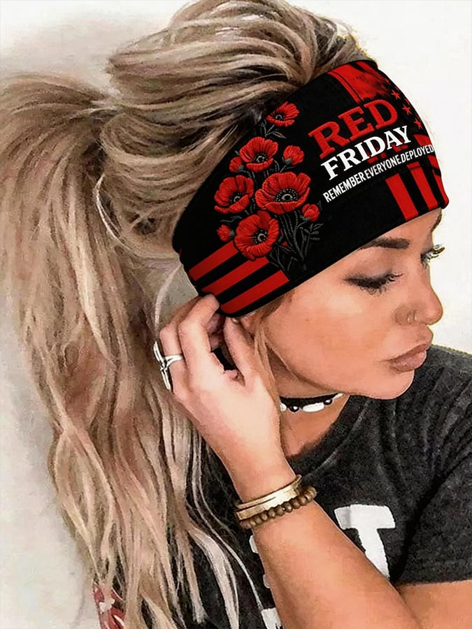 Red Friday Printed Headband