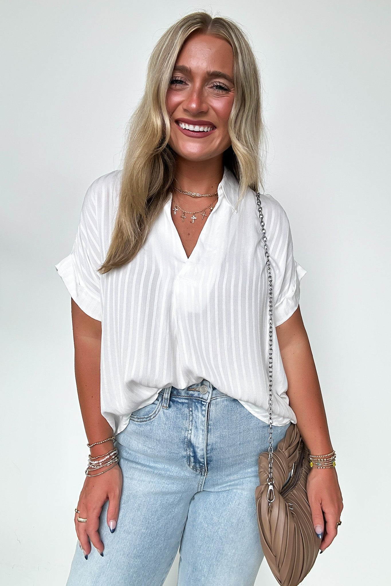 Striped V-Neck Top