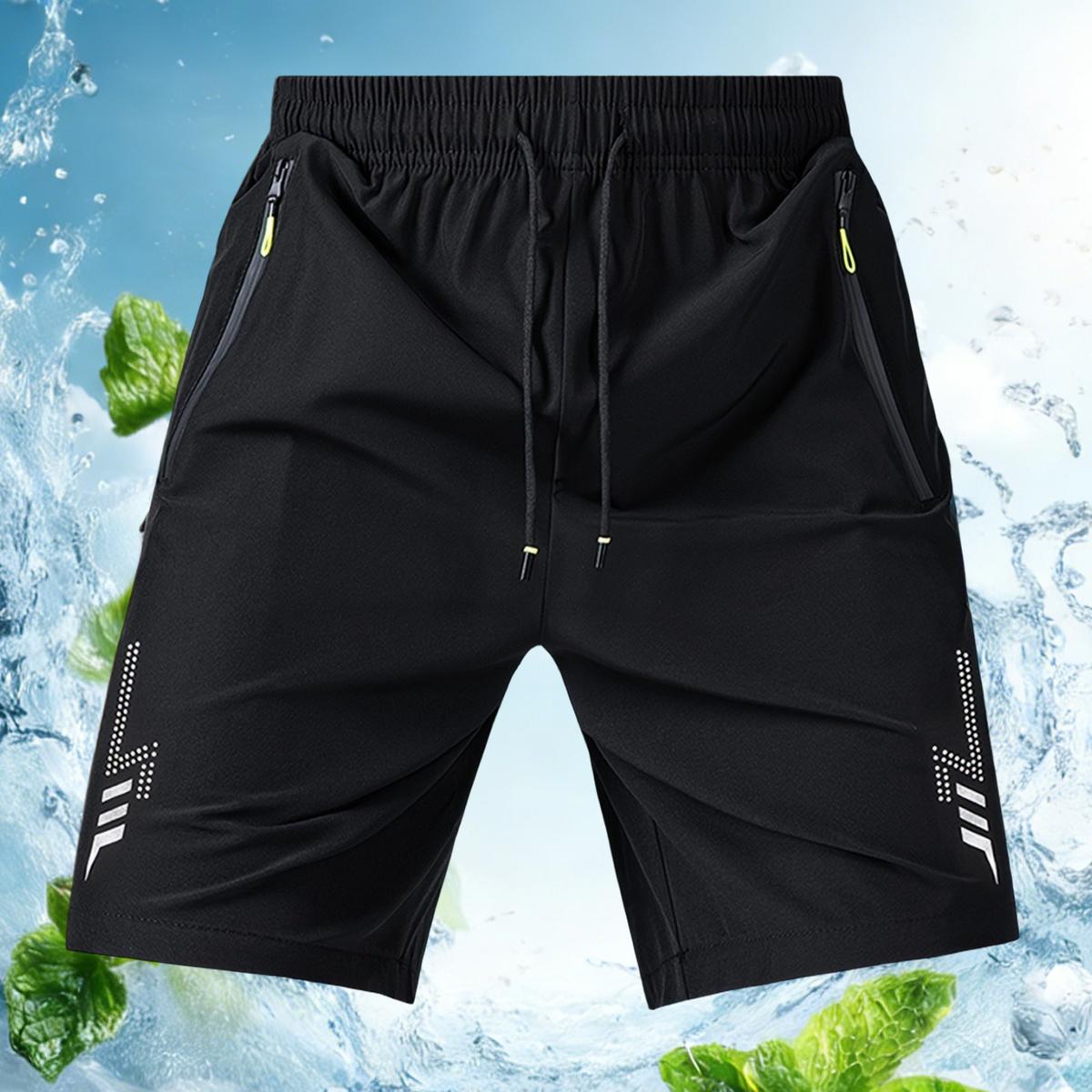 Men's Unisex Fashion Athletic Shorts Drawstring Waistband, Side Zipper Closures