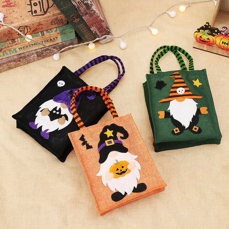 Halloween Creative Decoration Linen Witch Candy Bag