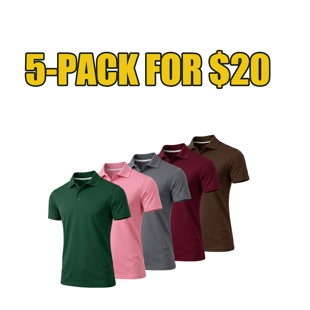 Men’s 10-Pack Performance Polo Shirts