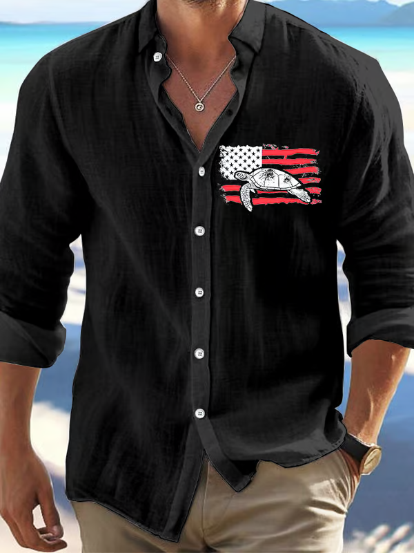 Men's Independence Day Printed Casual Shirt