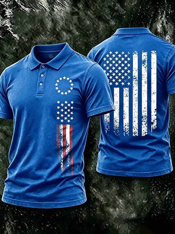Men's USA 1776-2026 Freedom Printed Polo Shirt