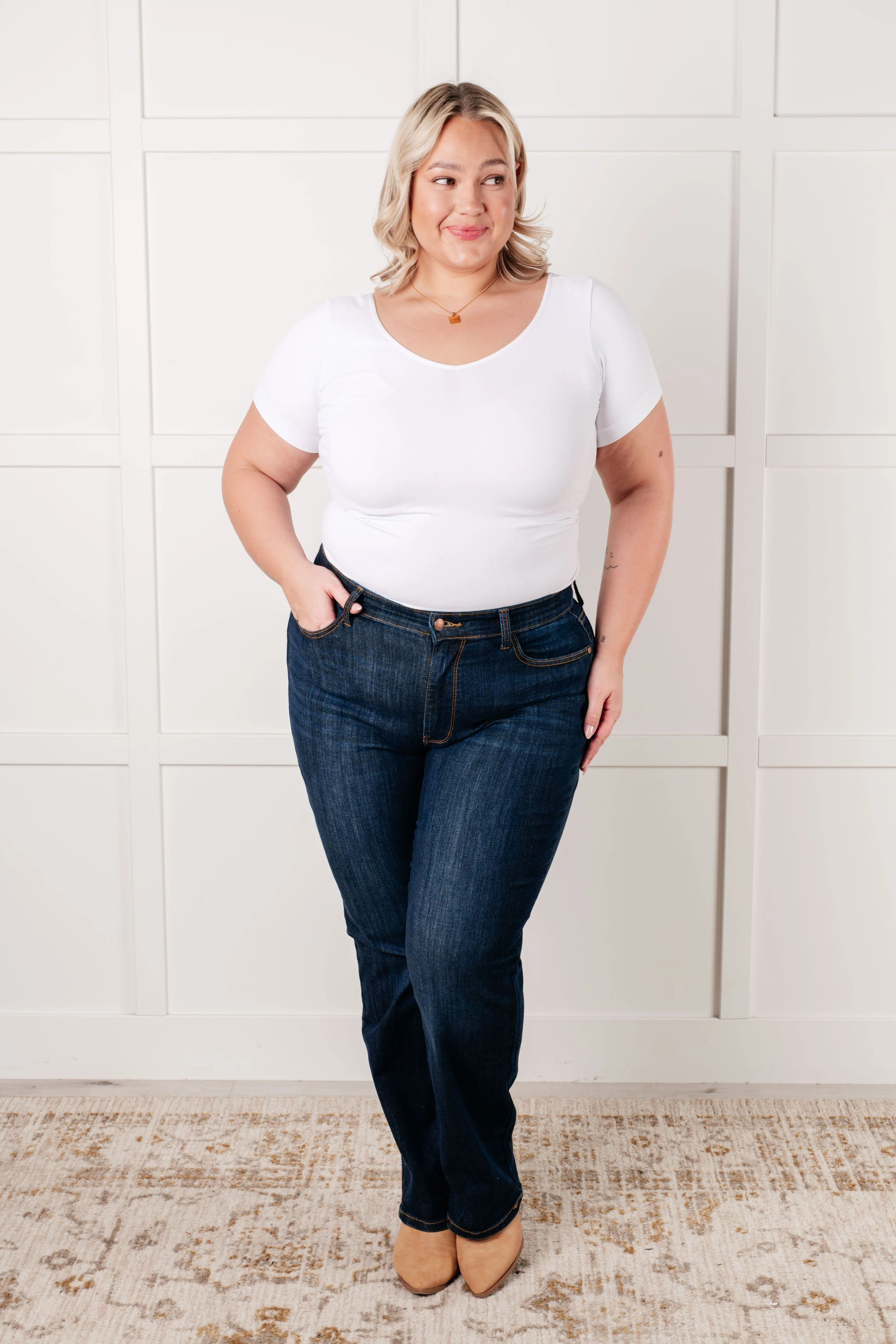 High Rise Classic Straight Jeans