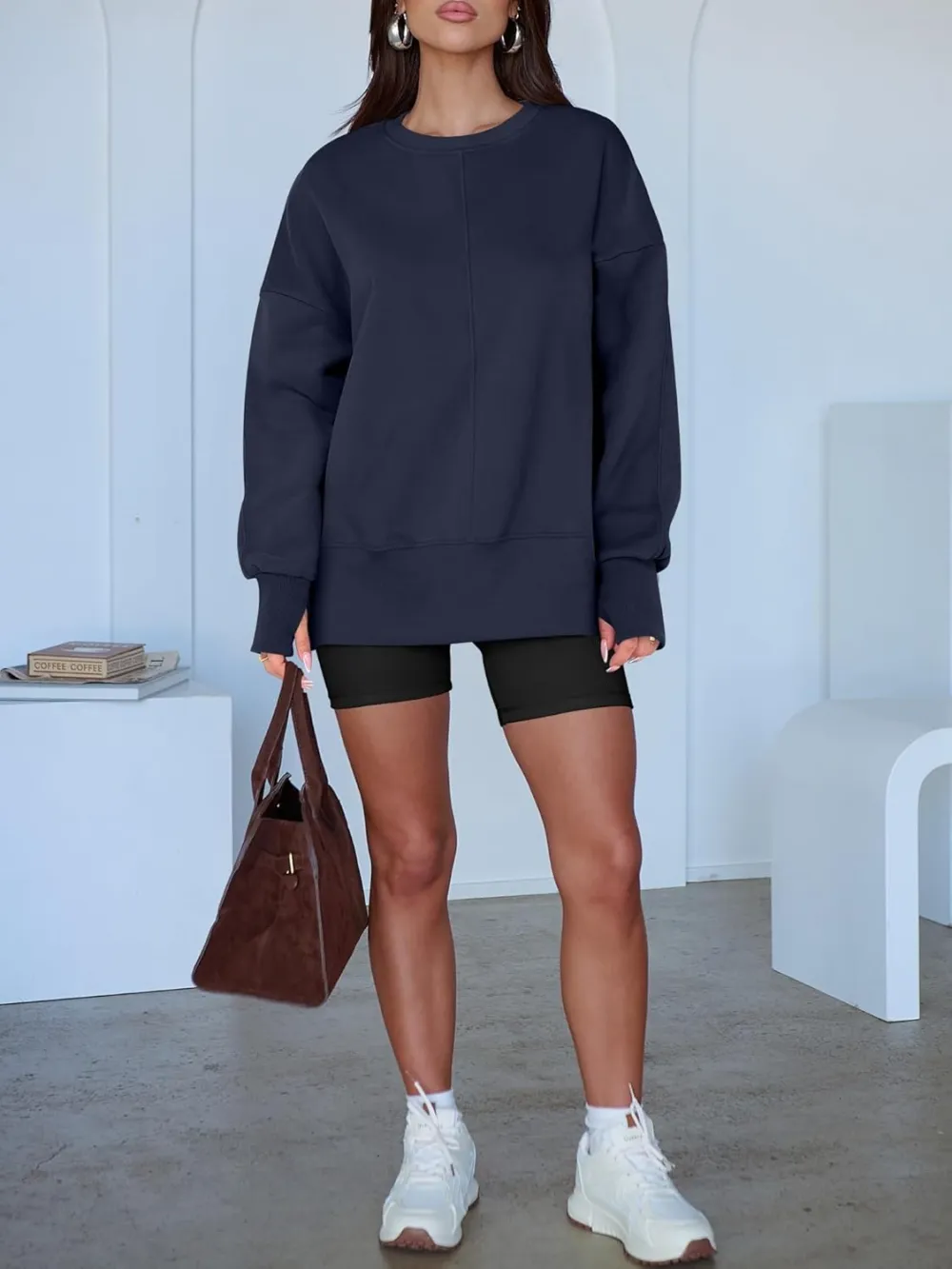 Women Oversized Sweatshirts Thumbhole Long Sleeve Hoodies Shirts