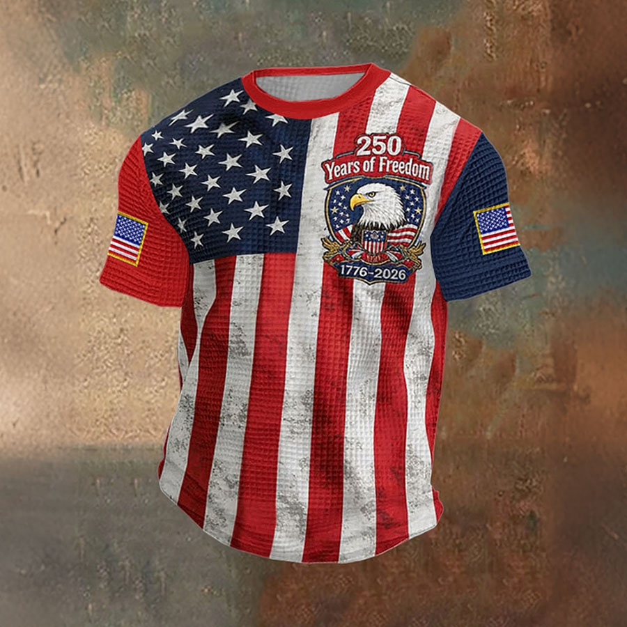 Men'S 250Th Anniversary Celebration Printed T-Shirt For American Independence Day