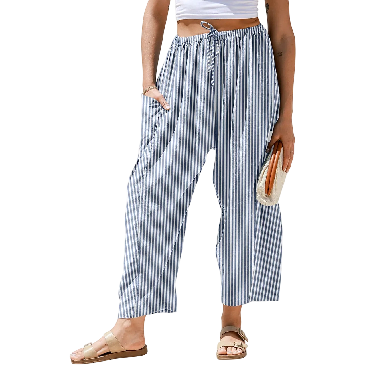 Women's SS26 Wide Leg Gingham Plaid Pants