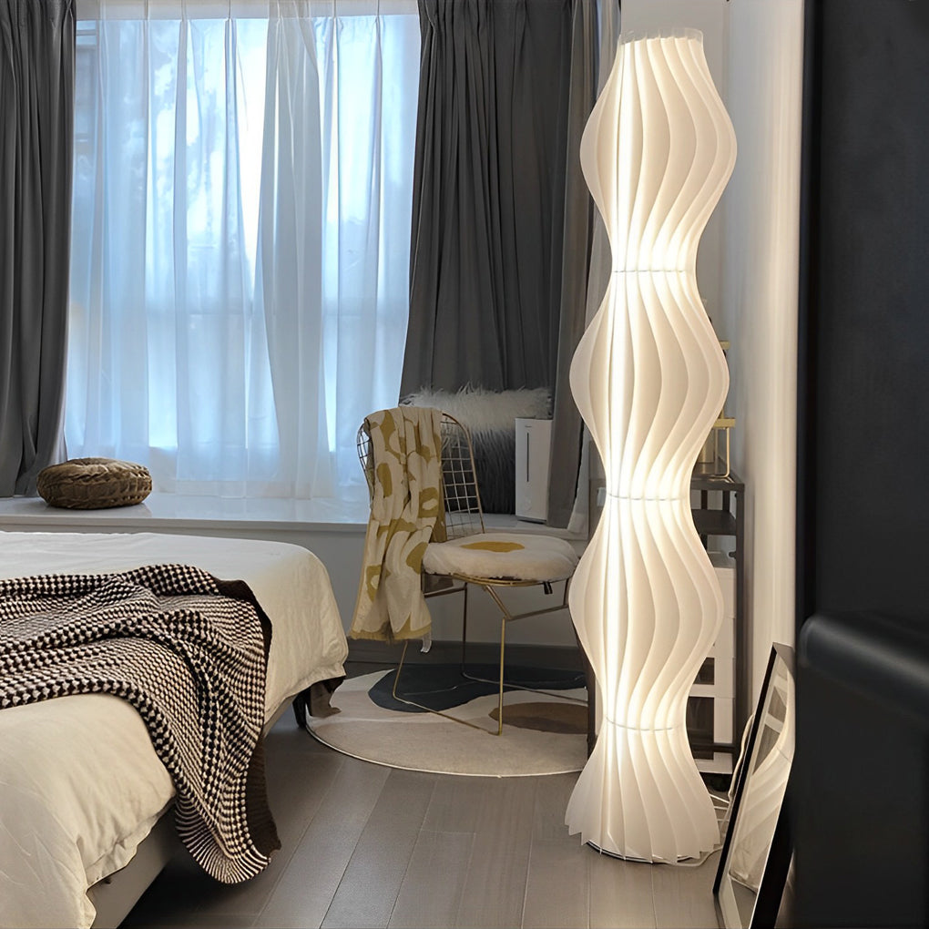 Pleated Grass Skirt Three Step Dimming LED White Ins Nordic Floor Lamp