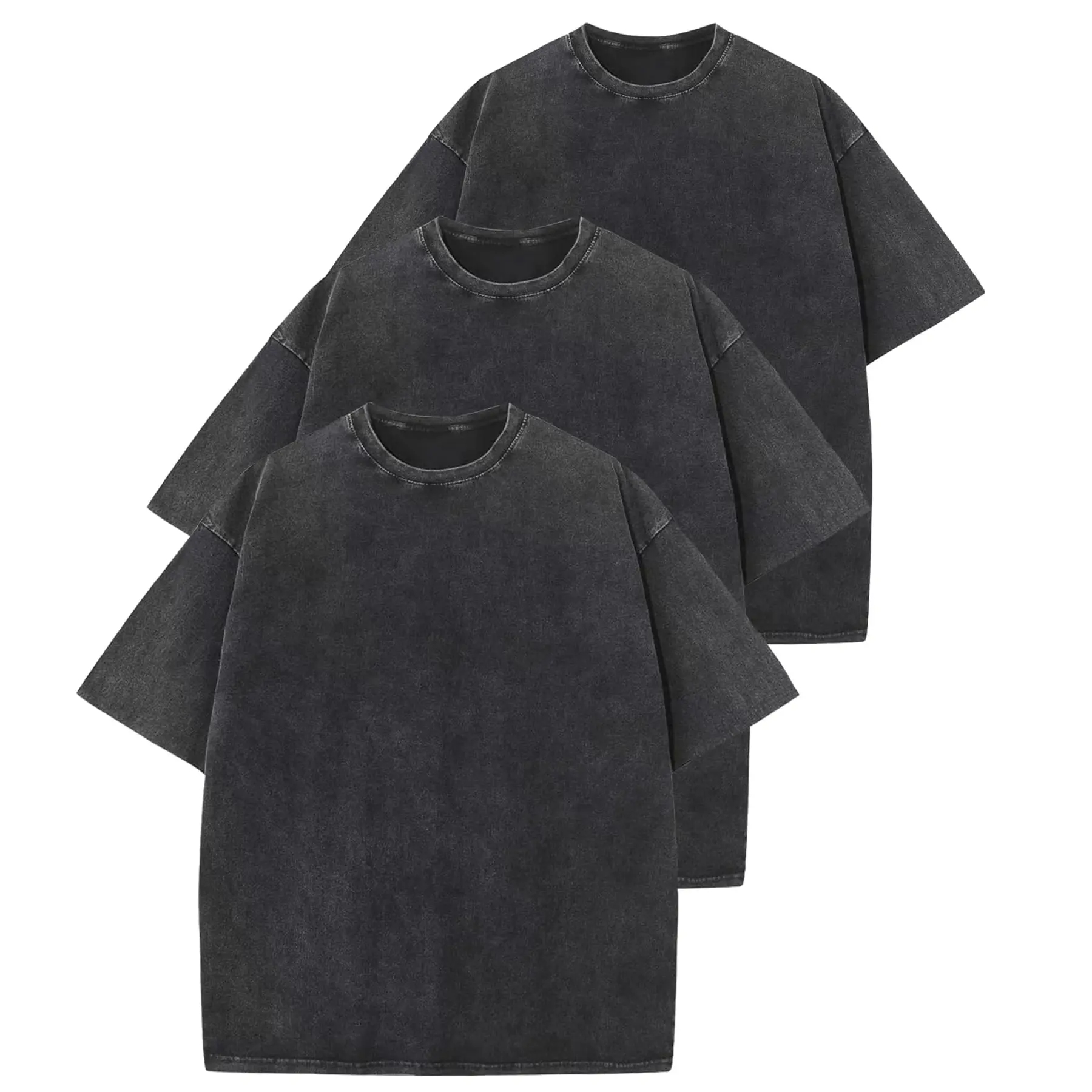 Women's Oversized T Shirts Acid Wash Cotton Crew Neck Half Short Sleeve Summer Unisex Tees Casual Loose Fit Solid Streetwear Comfortable Tops Basic Womenswear Plain Tshirt
