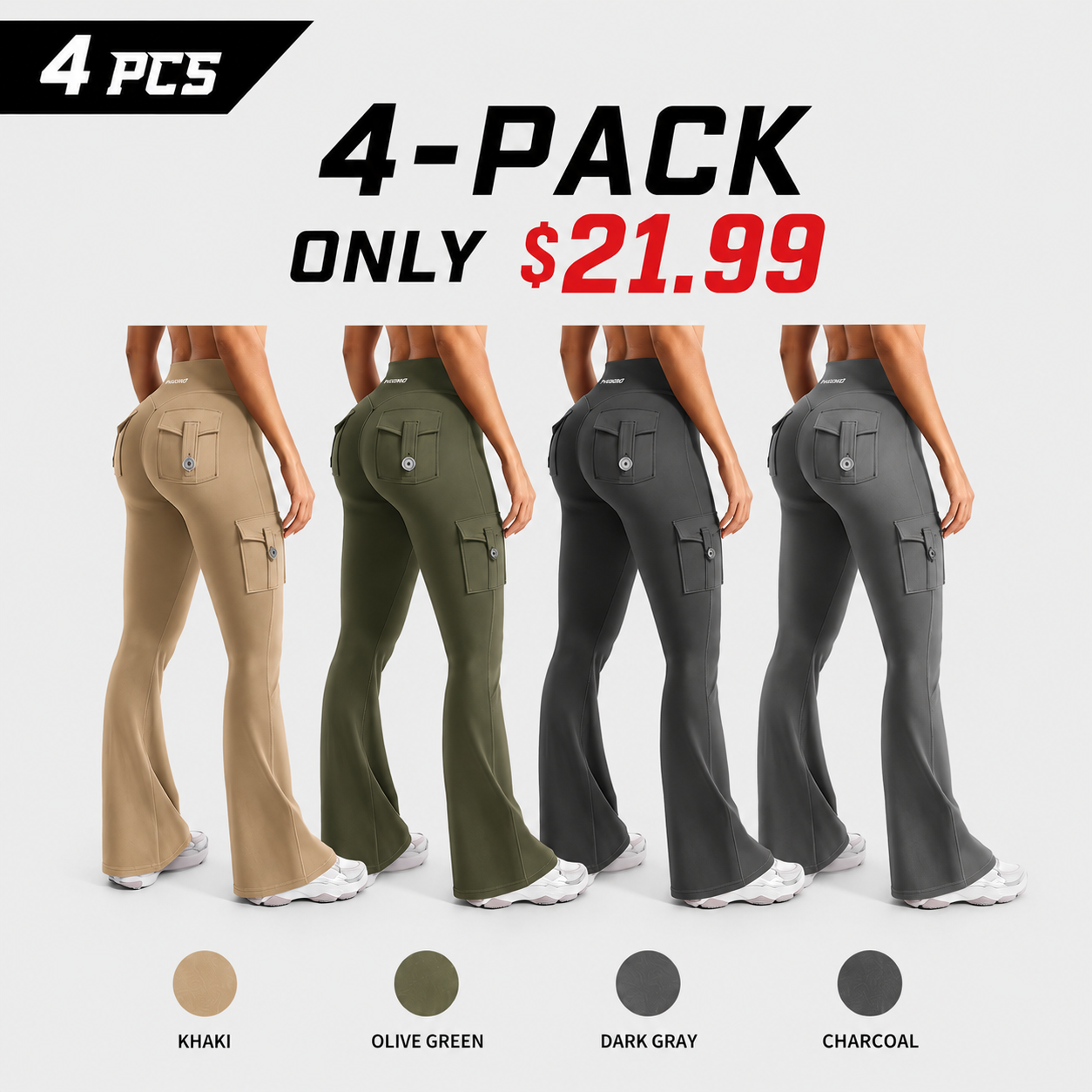 Women's High-Waisted Bootcut Yoga Pants with Pockets
