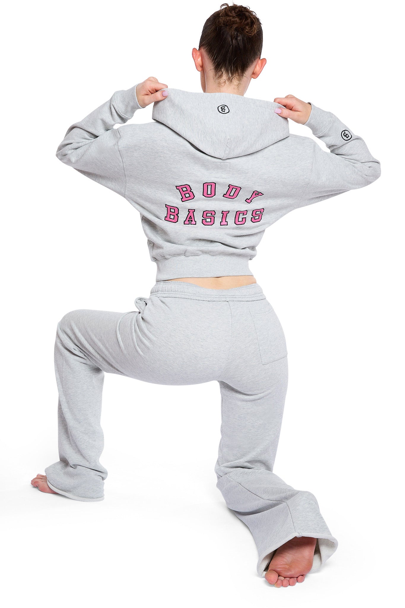 BODY UNIVERSITY HOODIE 2.0 (HEATHER GREY/PINK)