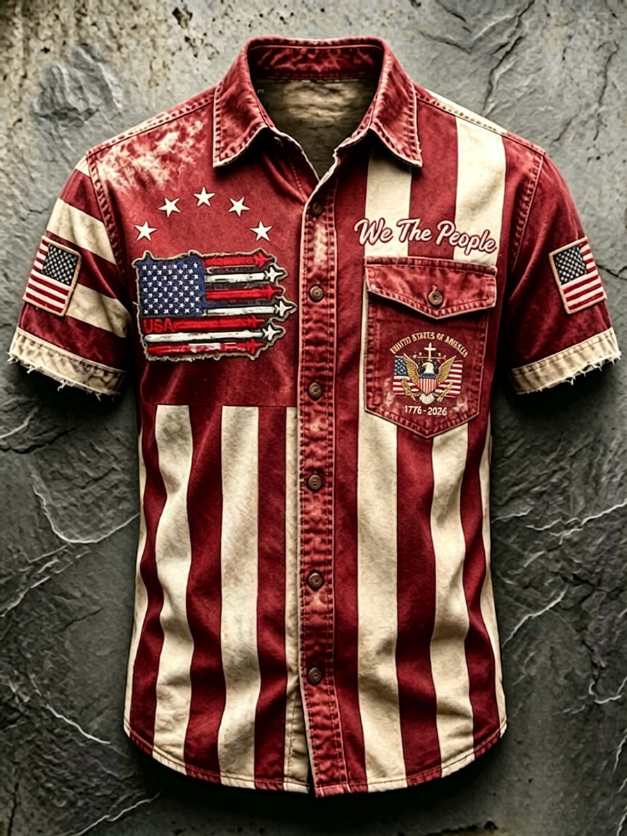 Men'S 250Th Anniversary National Faith Print  Shirt