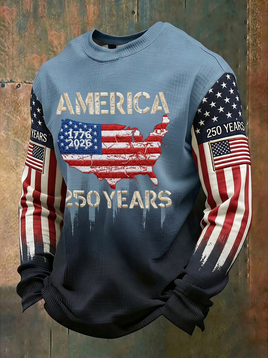 Unisex 250Th Anniversary Celebration Waffle Round Neck Long Sleeve T-Shirt