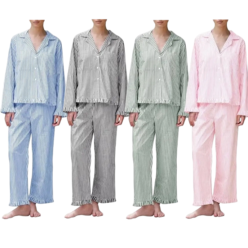 Women's Striped Button-Down Pajama Set