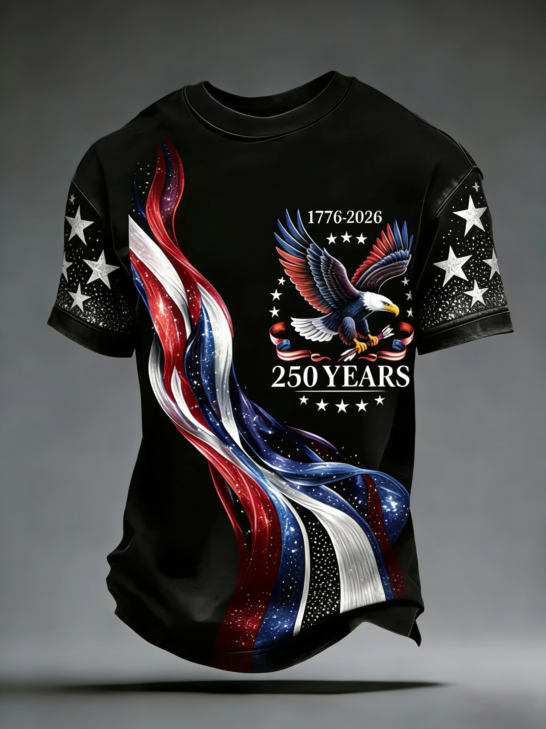 Men's USA 250th Anniversary Commemorative Print Casual T-Shirt