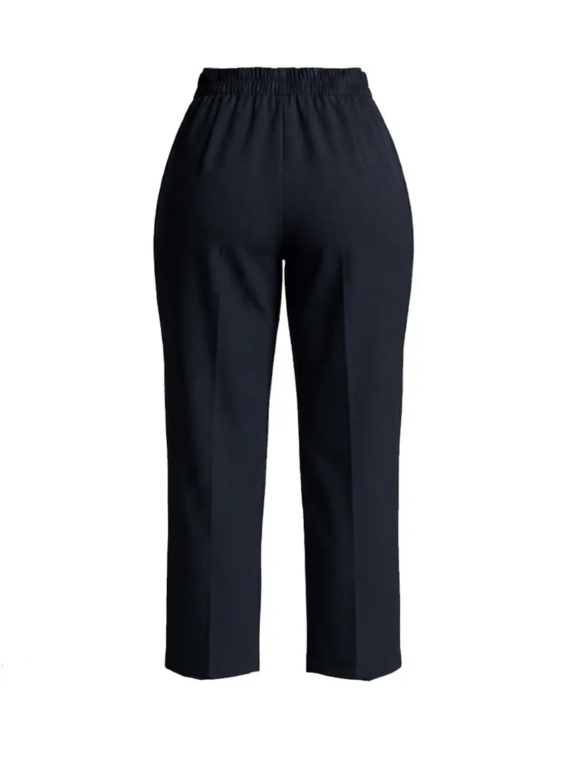 Women's Asymmetric Waistband Solid-Color Casual Trousers