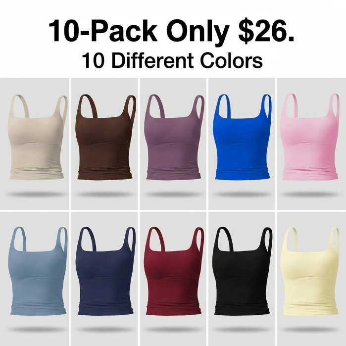 Women's Solid Color Sports Tank Top, Tight Sports Vest, Casual Comfy Breathable Sleeveless Sports Top
