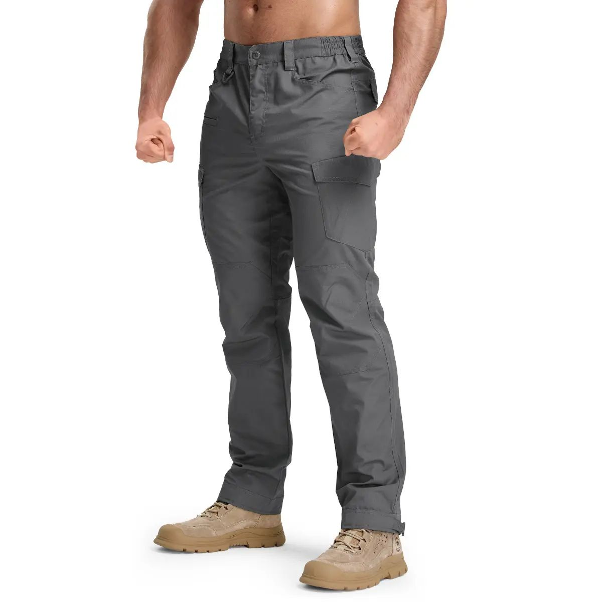 Men's Rugged Waterproof Tactical Cargo Pants 10 Pockets