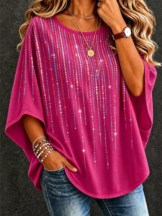 Women's American Flag Vintage Loose T-Shirt