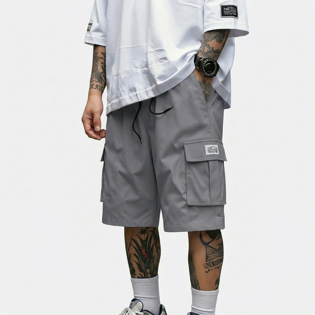 Men’s 6-Pack Cargo Shorts – Lightweight Work & Gym Shorts with Pockets, Adjustable Waist, Durable Polyester