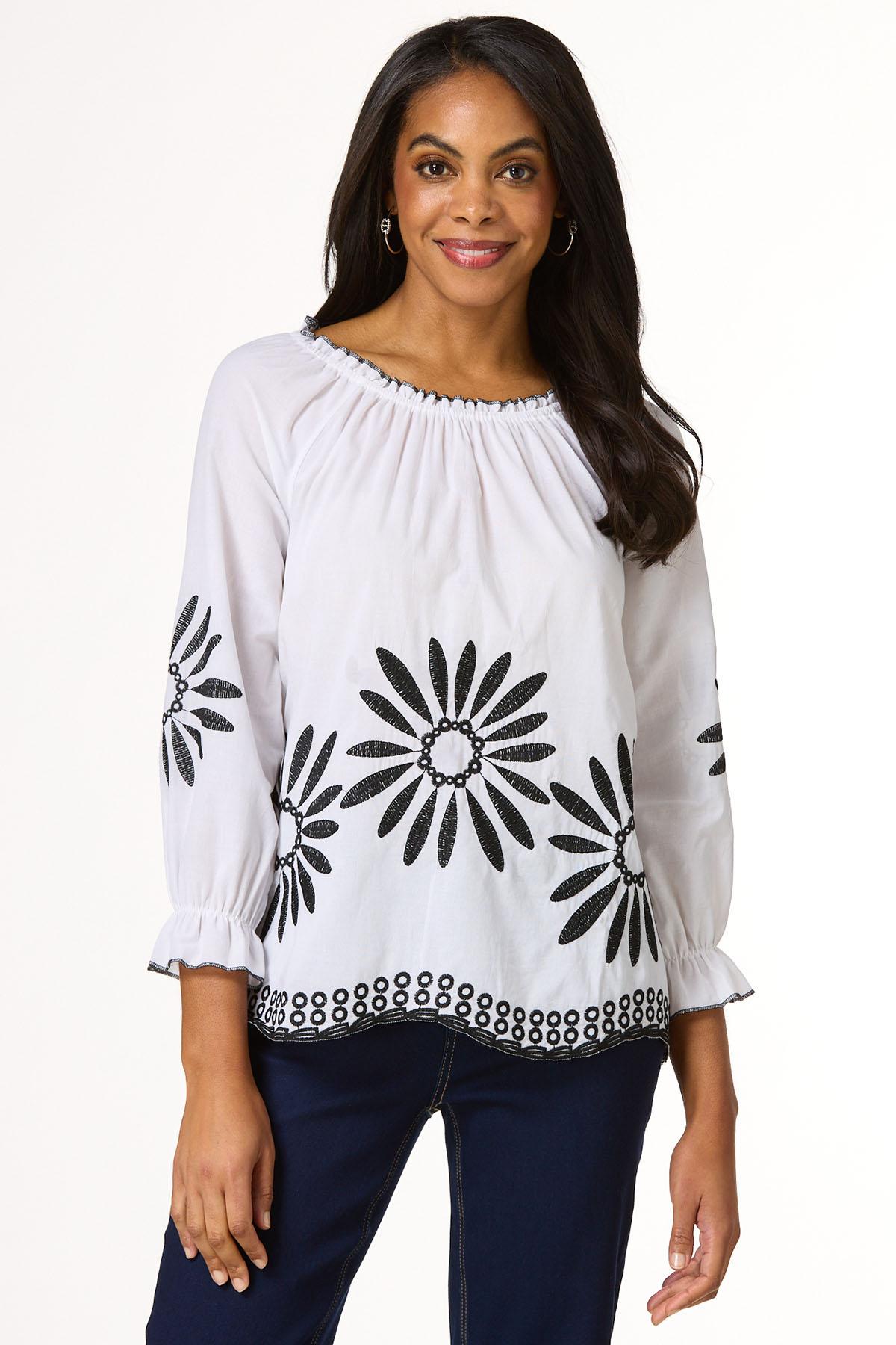 Embroidered Off The Shoulder Poet Top