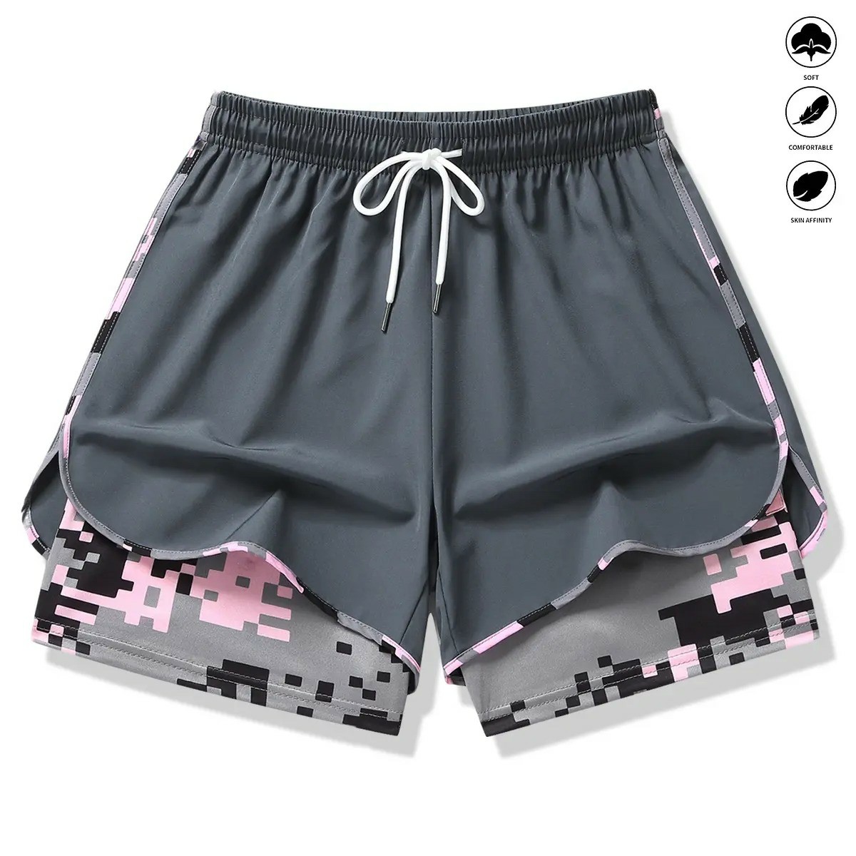 🔥🔥Easter Sale!!🔥Women’s 2-in-1 Athletic Running Shorts – Built-In Liner Active Workout Shorts