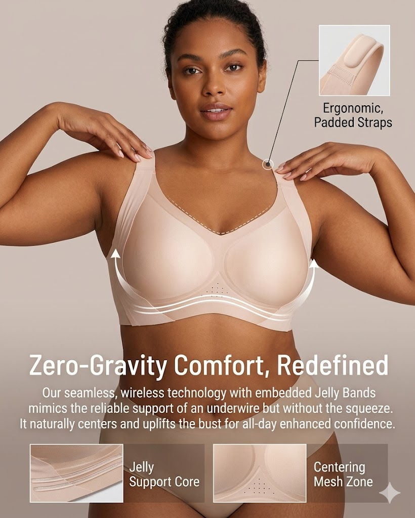 Invisible Wide-Band Wireless Support Bra
