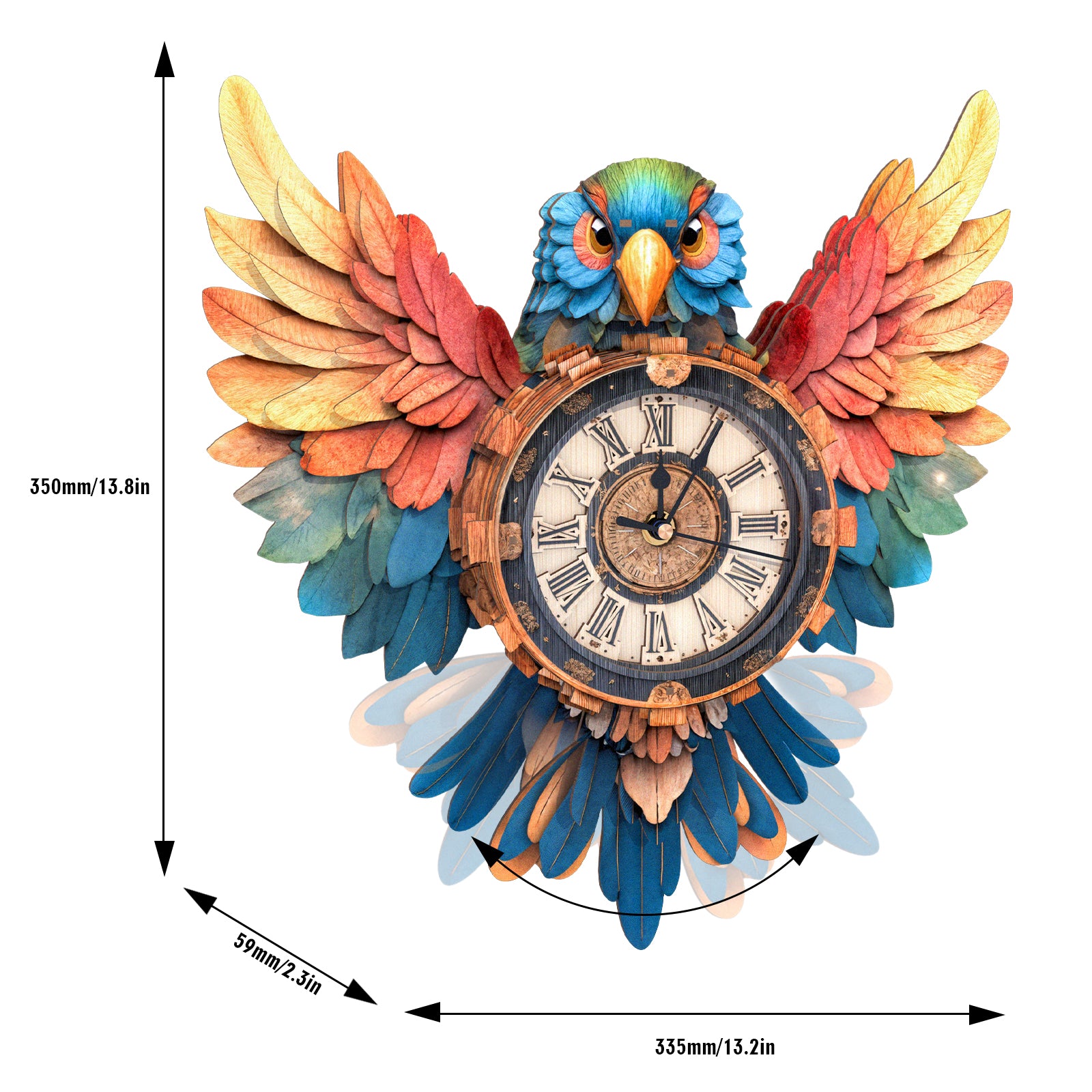 Parrot DIY Wooden Clock, 3D Puzzle Craft Kit