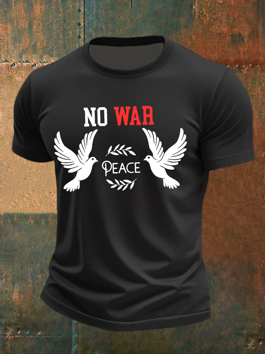 Men's No War cotton short-sleeved T-shirt