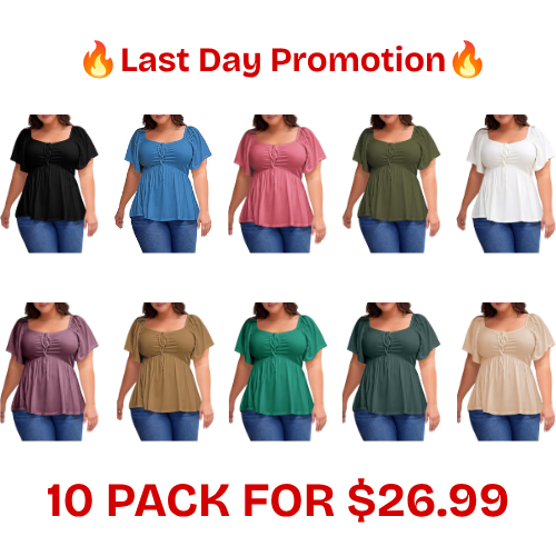 Womens Plus Size Tops Short Sleeve Sweetheart Neck Shirred Peplum Blouse Shirts