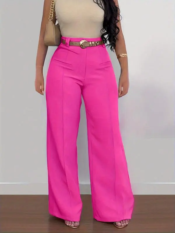 Women's Plain Pocket Wide Leg Fit Pants