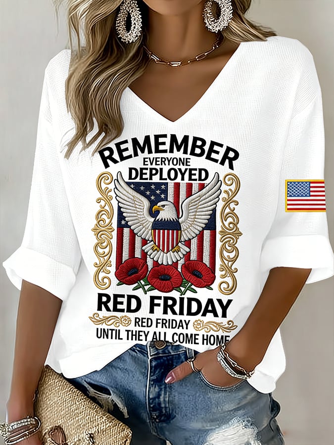 Women's  Red Friday Print T-Shirt
